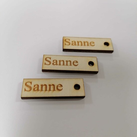 Mini houten rechthoekige labeltjes