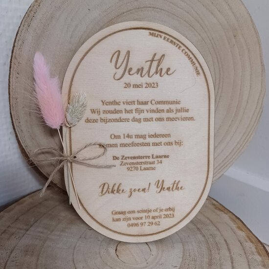Uitnodiging - Yente (hout)