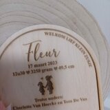 Geboortekaartje Fleur (hout)_