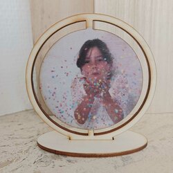 Hoop 10 cm rond met foto 