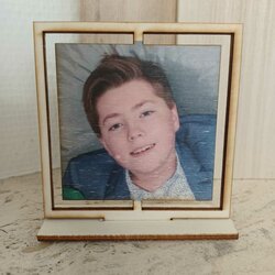 Hoop 10 cm vierkant met foto 