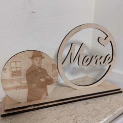 Hoop 20 cm + foto 12 cm gegraveerd