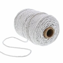 KOORD COTTON LUREX TWIST 2 MM X 50 M KLEUR 00 WIT-ZILVER