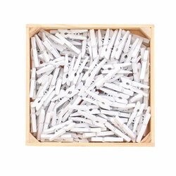 Doosje met 100 mini wasspeldjes Wit