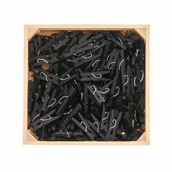 Doosje met 100 mini wasspeldjes Zwart