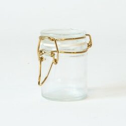 Mini weckpotje met gouden sluiting