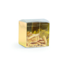 Plexi kubus doosje gouden achterkant
