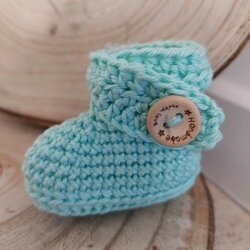 Gehaakt slofje munt groen