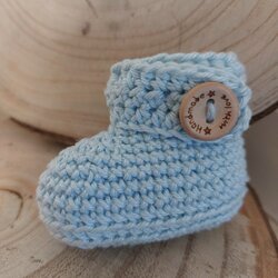 Gehaakt slofje baby blauw