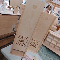 Houten wijnkist voor 1 fles met schuifdeksel