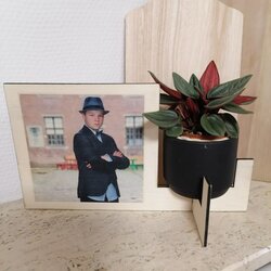Fotokader met bloempotje + plantje