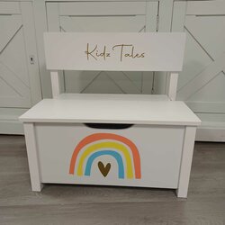 Houten speelgoedbankje incl. bedrukkig