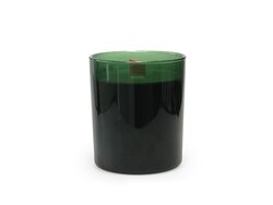 Grote kaars Forrest green met houten wiek