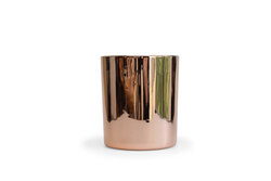 Grote kaars Rosé goud met houten wiek