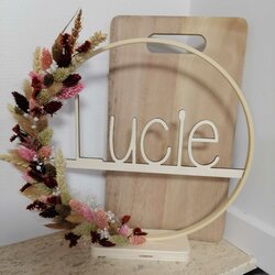 Flowerhoop met 1 naam op streep