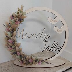 Flowerhoop met 2 namen en namen in hartjes