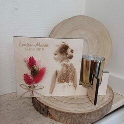 Fotokader met kaarsje en droogbloemen 