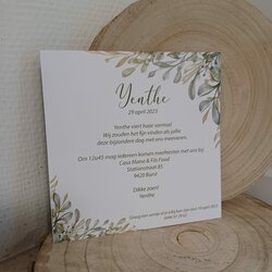 Uitnodiging 15 cm op 15 cm- Yenthe  
