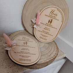 Geboortekaartje Fleur (hout)