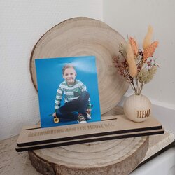 Kaartenhouder of fotohouder met bolvaasje