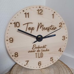 klok 'bedankt voor de leuke tijd'